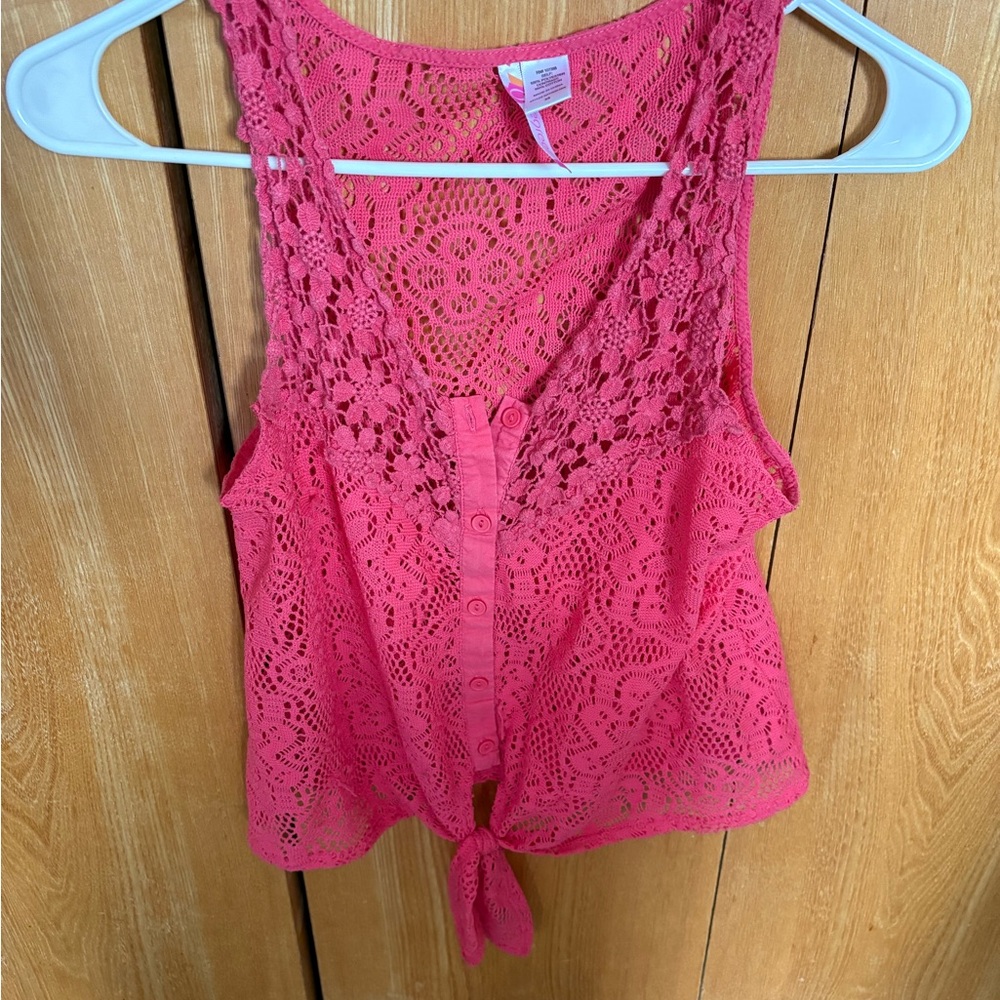 Pink Lace Sleeveless Top